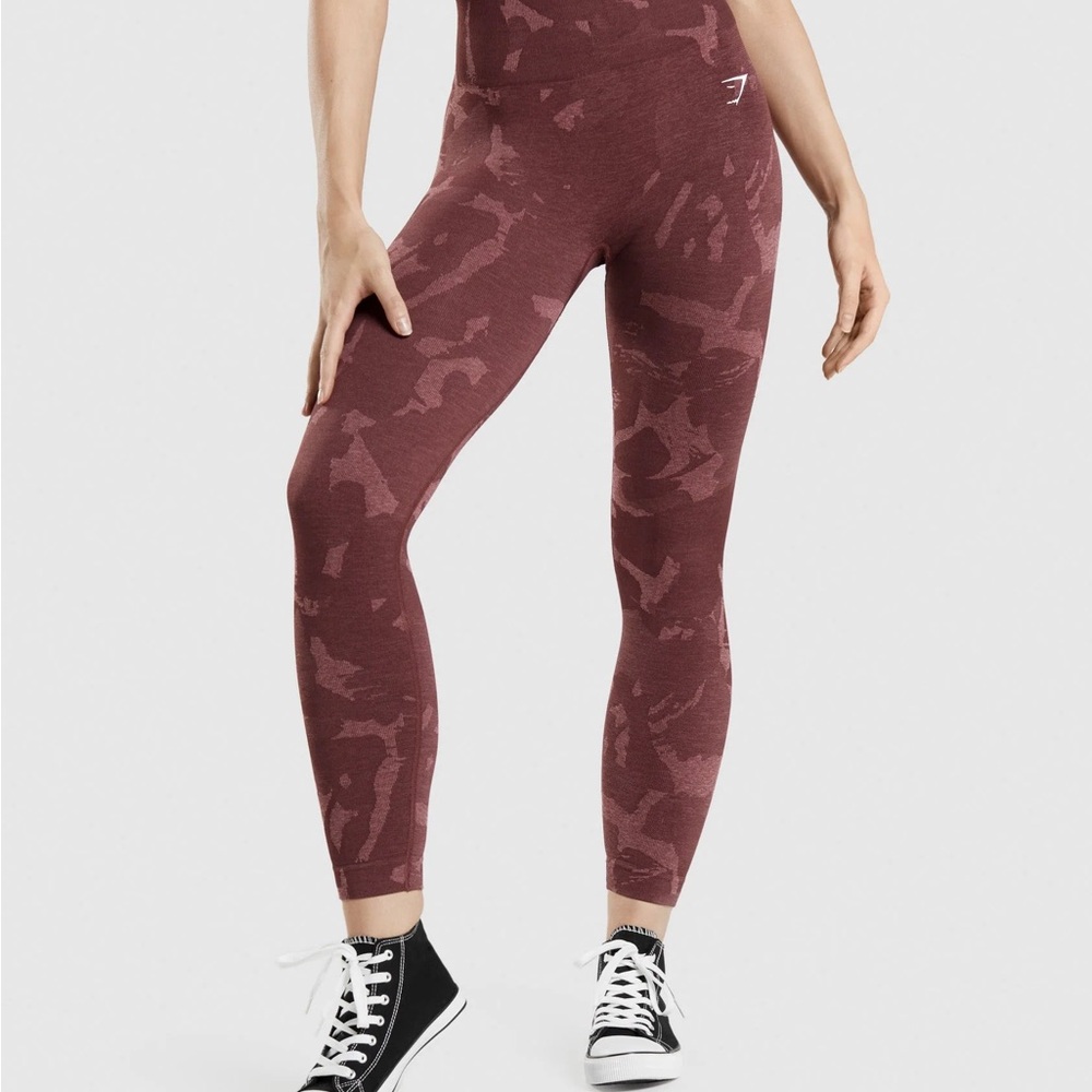Gymshark Cherry Brown Adapt Camo Seamless Leggings